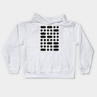 Mid-Century Modern Pattern No.13 - Black and White Concrete Kids Hoodie